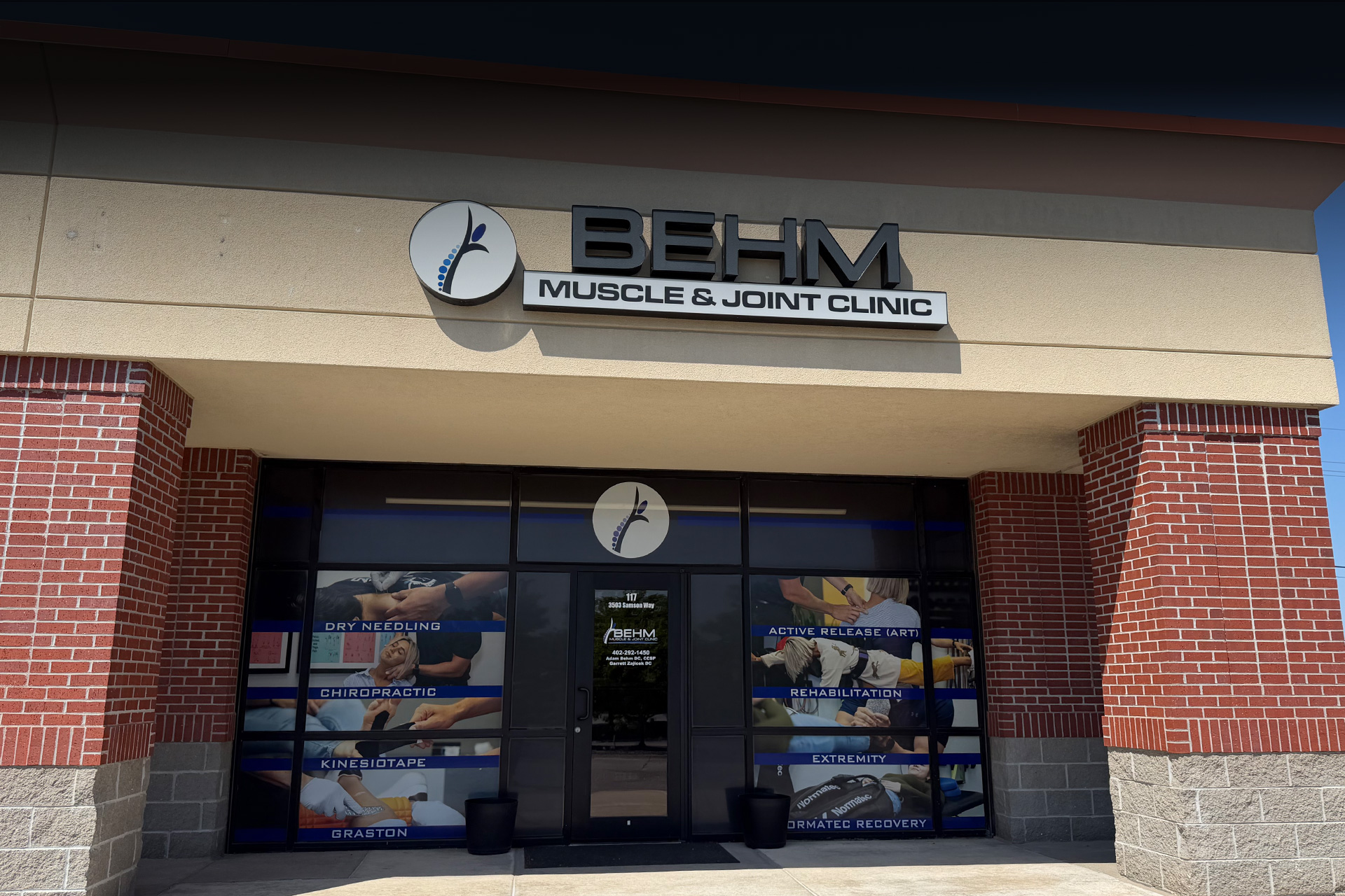 exterior of Behm Muscle & Joint Clinic in Bellevue, NE